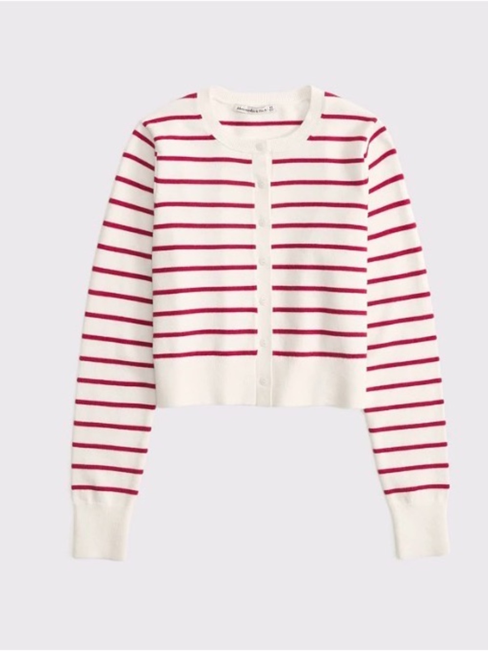 Abercrombie & Fitch Cream & Red Striped Button-Front Women's Cardigan